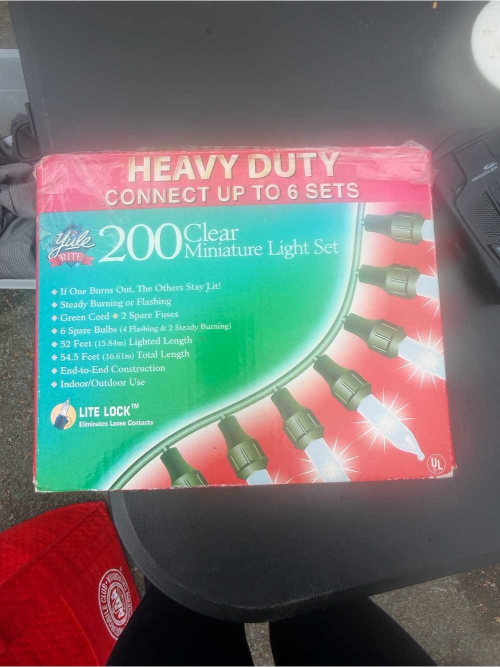 Yule Brite 200 Clear Miniature Light Set with Green Cord